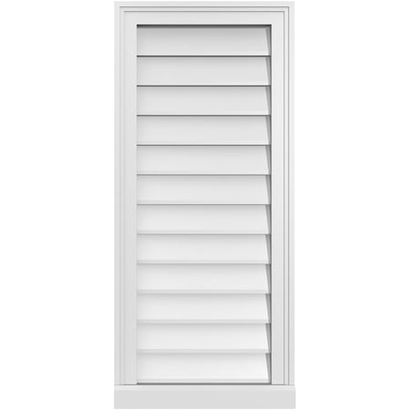 Ekena Millwork Vertical Surface Mount PVC Gable Vent w/ 2"W x 2"H , Brickmould Sill Frame, 16"W x 36"H GVPVE16X3603SN